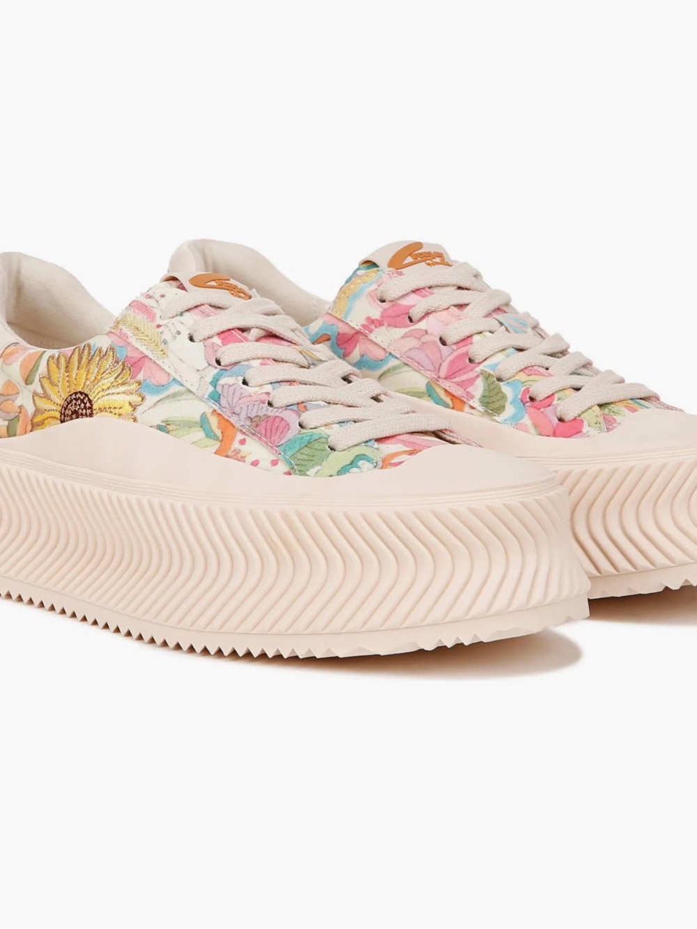 Circus NY by Sam Edelman Tatum Cream Platform Sneakers with Pastel Floral Print